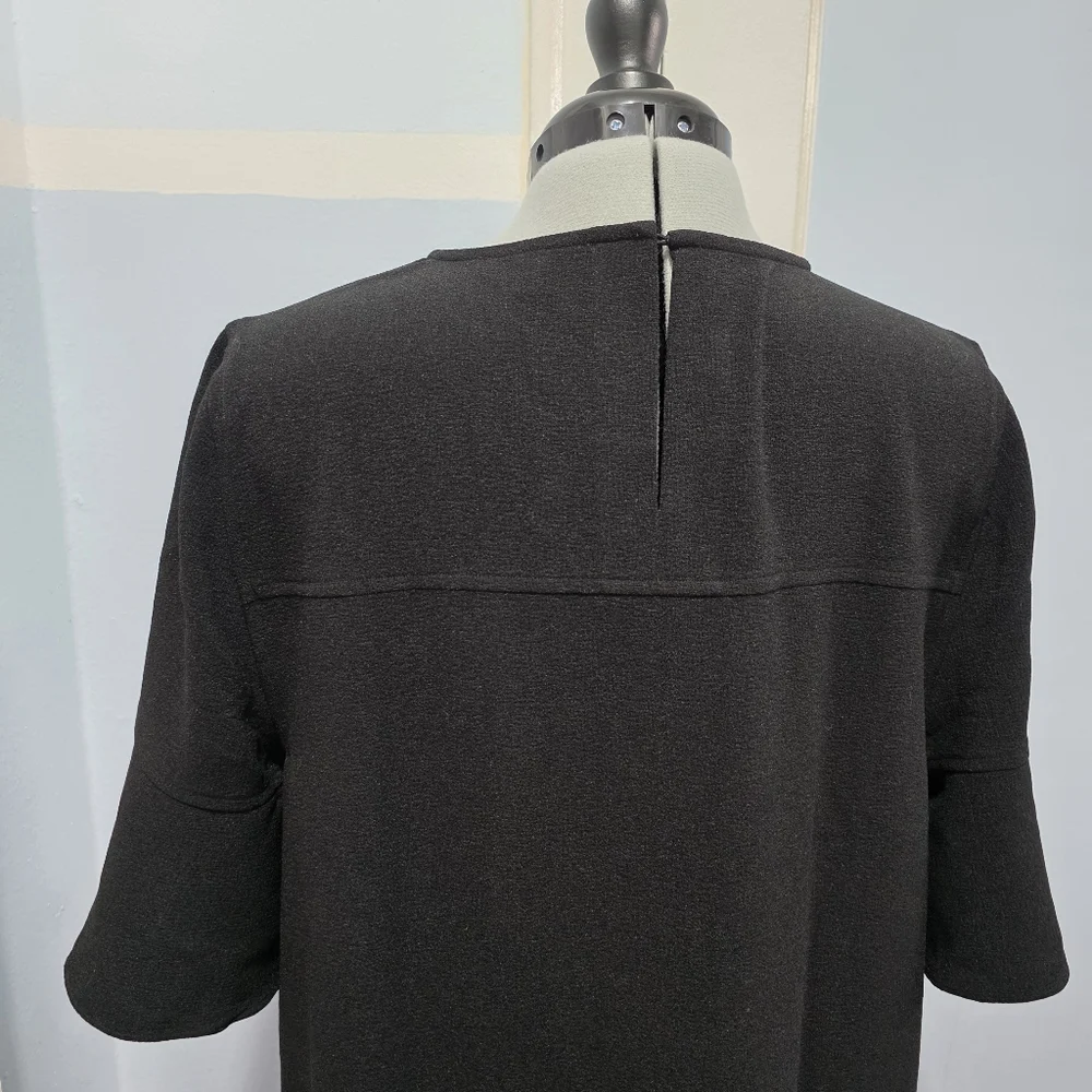 Madewell Flutter-Sleeve Mini Dress True Black Sz L - Picture 9 of 14